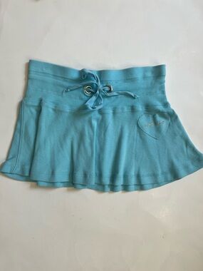 Vintage Y2K baby blue bling mini skater skirt